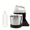 200 Watt Electric Countertop Kitchen Mixer, Whisk, Beater , Ounce Stainless Steel Bowl 7-Speed - Off-White