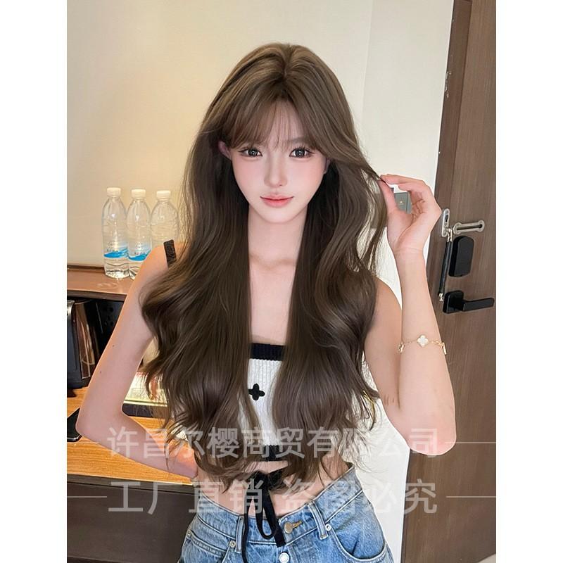 Womens Long Curly Wig Natural Sweet Realistic Full Head Cover Daily Hairpiece