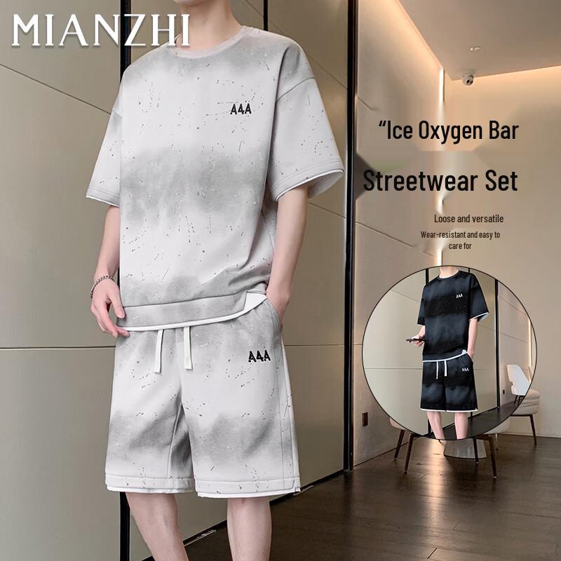 

Men s Summer Gradient T-Shirt & Shorts Set M