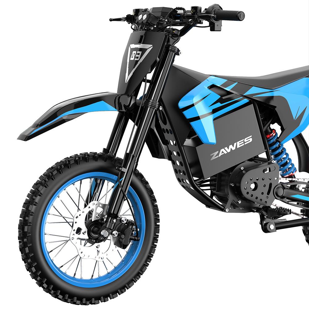 Electric Off Road Motorcycle ZAWAS S3 5000W Peak Motor 14" Electric Off Road Bike 60V 23.4AH Full Suspension Max Load 150Kg
