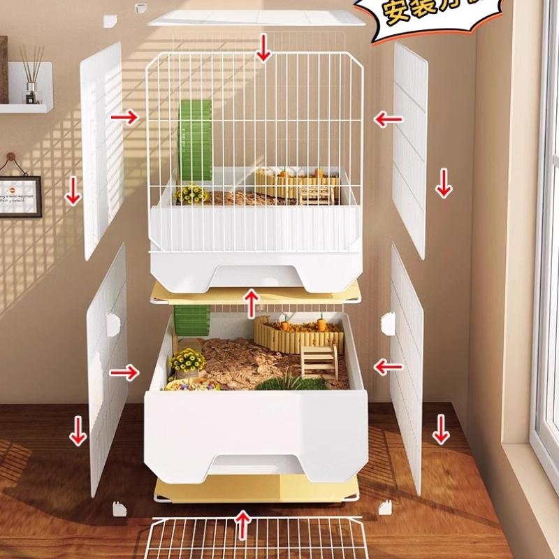 Large Hamster Cage with Easy-Clean Drawers Luxury Villa Habitat Spacious Rodent Enclosure Landscape Design Dedicated Pet Home