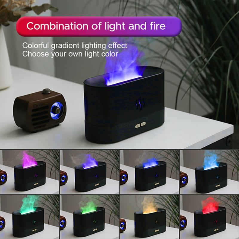 Realistic Flame Air Humidifier Essential Oil Fragrance Diffuser Aromatherapy Sprayer For Sports Yoga Spa