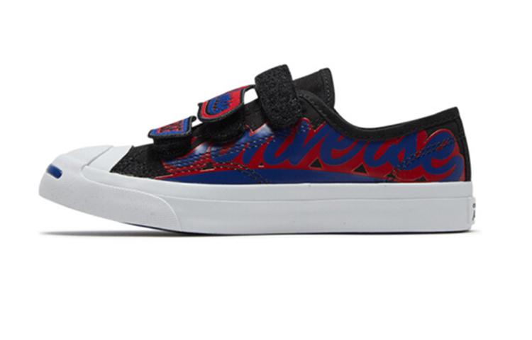 Converse Jack Purcell Hook and loop Low top Kids Skateboarding Shoes Black Red Children Aged 3 7 Years Old 366489C 28
