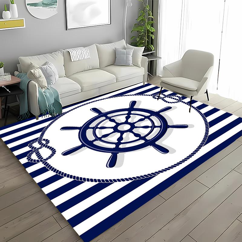 The Ocean Boat Theme Carpet for Living Room Cartoon Children's Bedroom Sofa Doormat Kitchen Floor Tapete Anti-slipDecor Alfombra