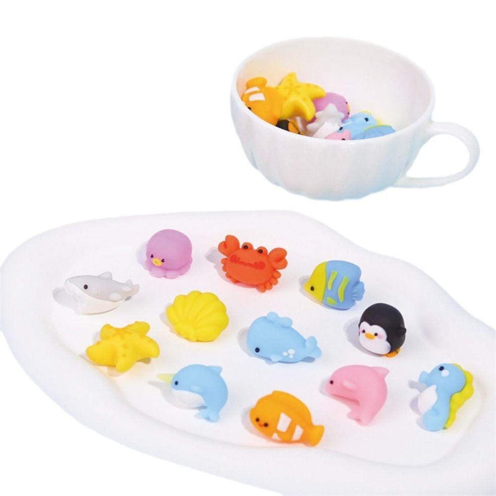 12 Pcs Ocean Animal Ocean Animal Shaped Bucket Eraser 2.36*2.75 Inch Pencil Erasers  Office