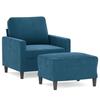 VidaXL Fauteuil avec repose-pied Bleu 60 cm Velours, canapé, fauteuil, fauteuil TV, canapé simple, siège, canapé relax, 3201054