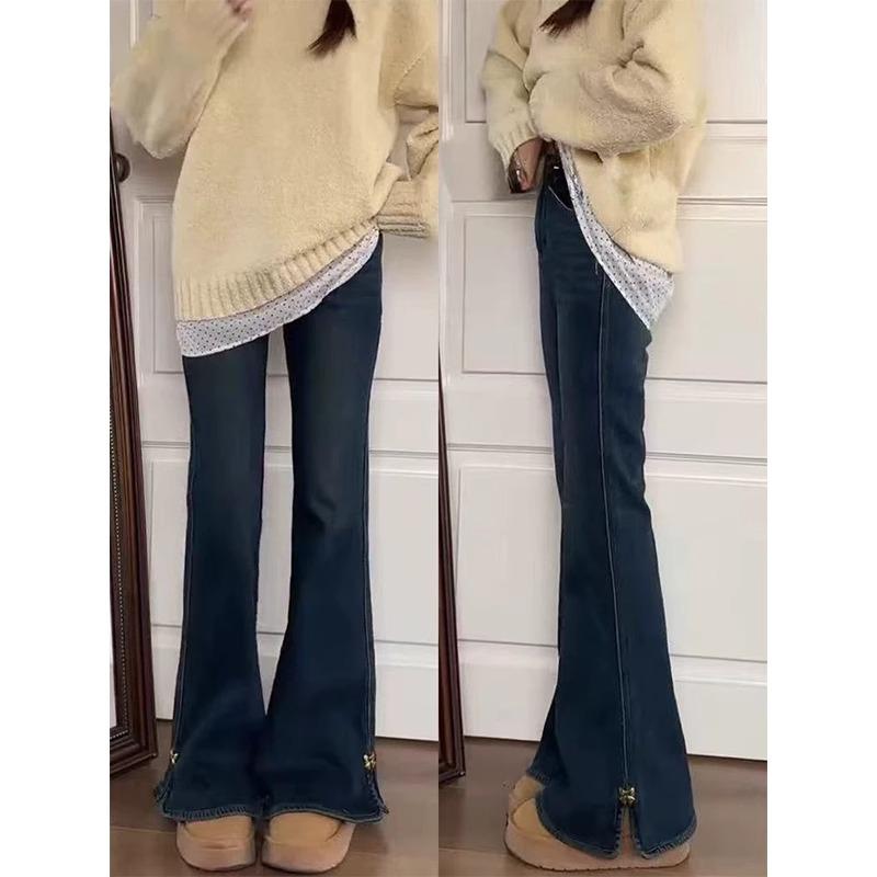 

Women s Retro Stretch High-Waist Micro Flare Jeans – Plus Size Spring/Summer 3XL синій