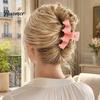 Pince à Cheveux Forte Pince Croc avec Dents Antidérapantes, Grande Pince Requin à Design Ondulé, Taille Pince Arrière pour Cheveux Longs Épais, Accessoire pour Coiffure Longue Épaisse