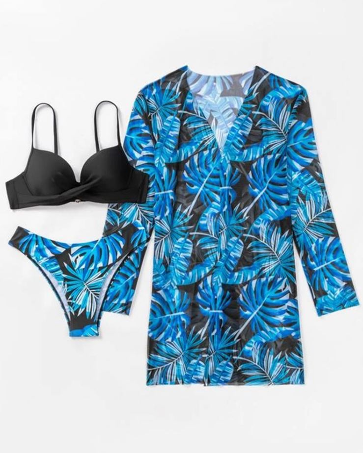 Exotic swimsuit, two-piece swimsuit, push-up thong, size L.