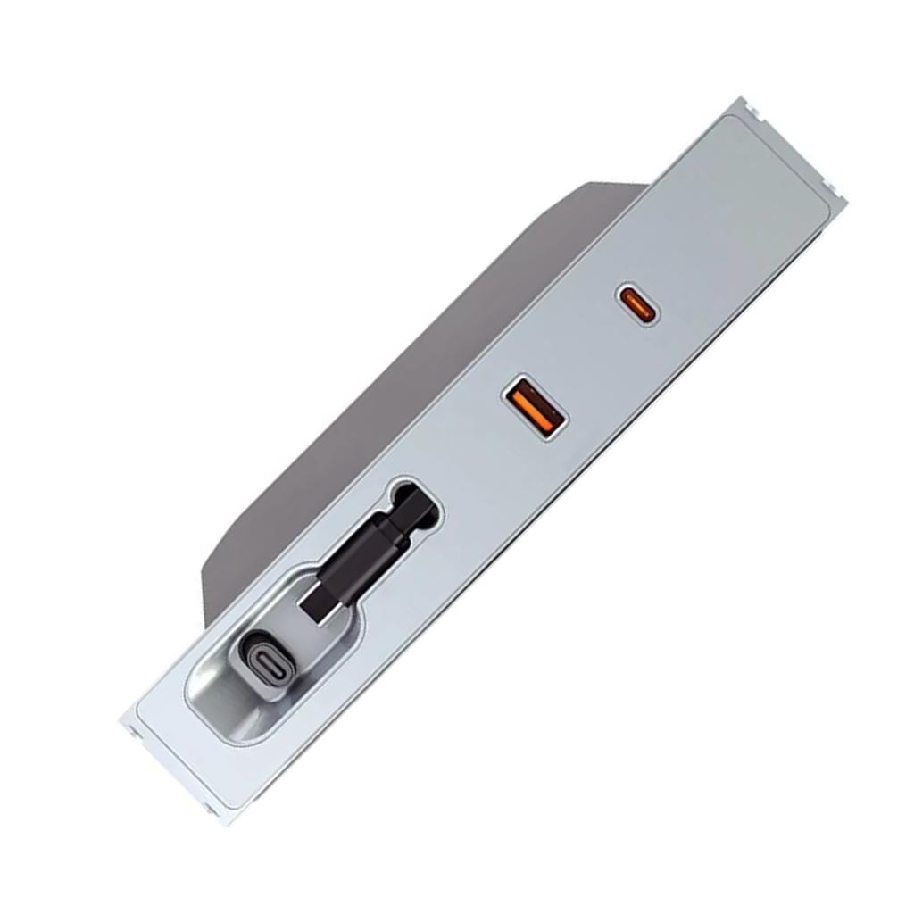 Hub USB para porta-luvas de carro compatível com console central 80 W PD Tipo C Splitter Docking Station Adaptador de carregamento rápido