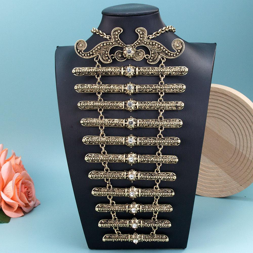 Poyasa Caucasus Breastplate Chest Bibs For Women Retro Gold Silver Color Turks Body Jewelry Hand Sewing Clothing Accessories