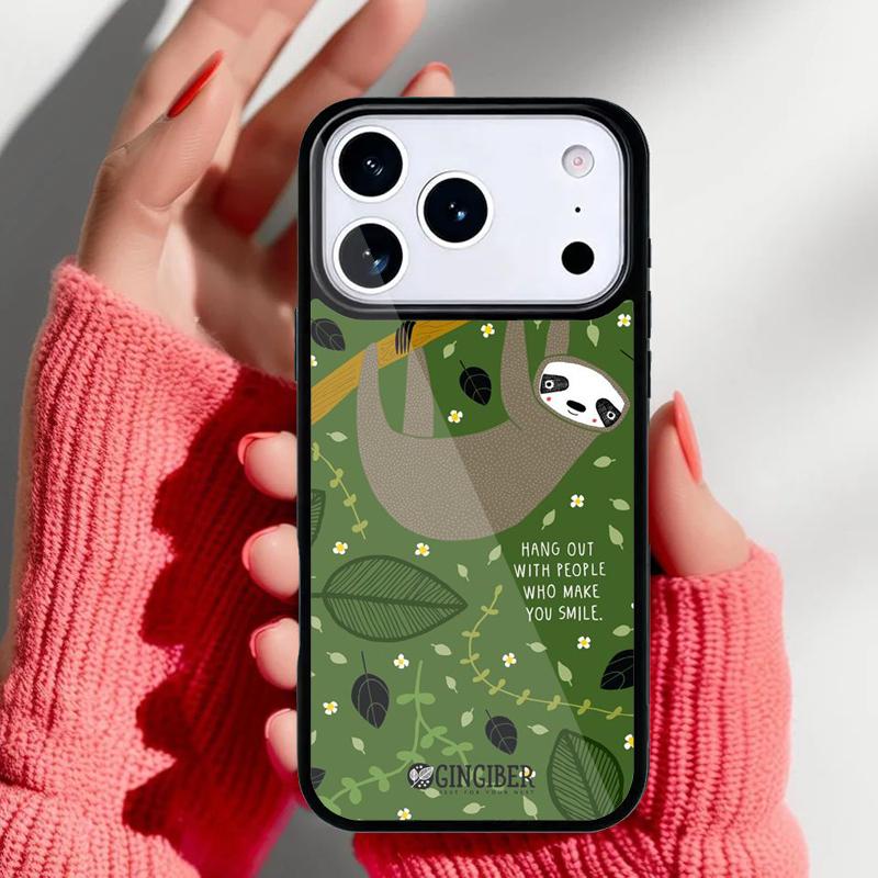 

Kawaii Cute Sloth Hang Phone Case for iPhone 17 16 15 14 13 Pro Max Back Cover for 12 11 Pro Coque iPhone 12