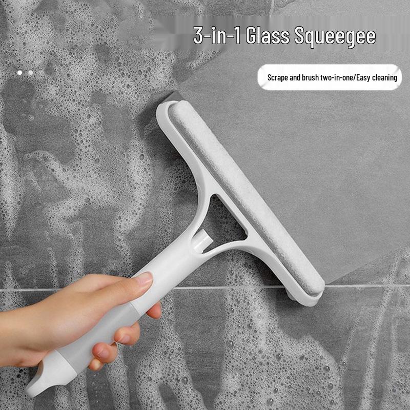 Double-Sided High-Rise Window Squeegee: Glass Cleaning Tool for Home