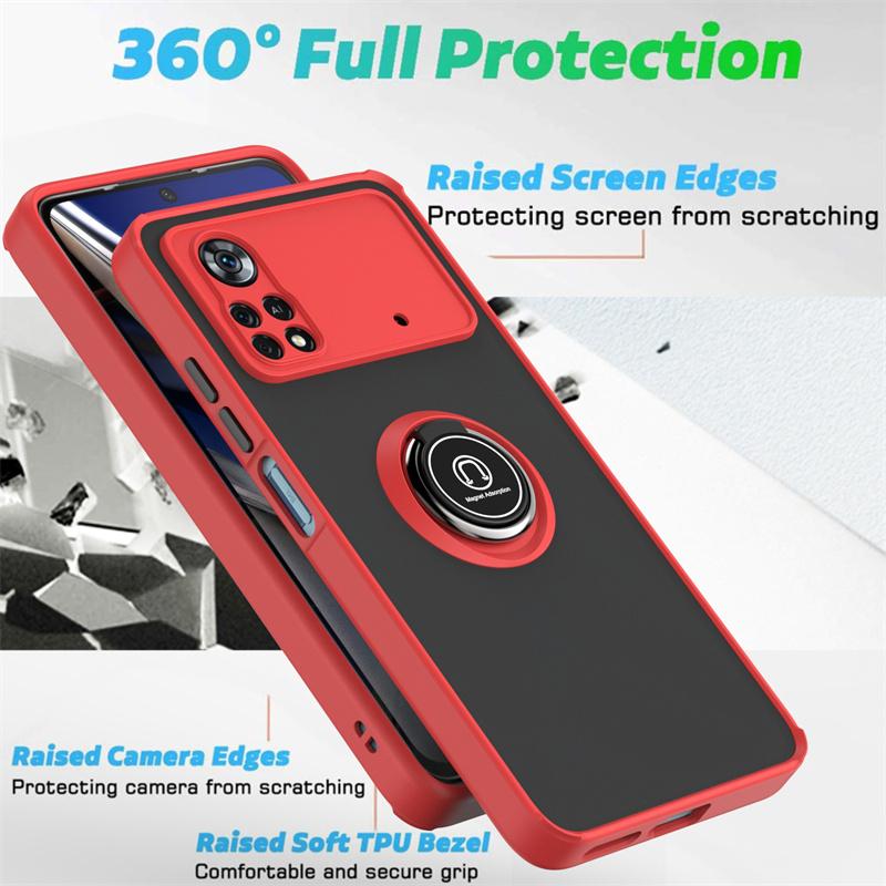 Für Poco X4 Pro 5G Hülle Magnetischer Ringständer Halter Armor Stoßfest Coque Für Poko Little Poco X4 Pro X4Pro Pocox4pro Rückseite