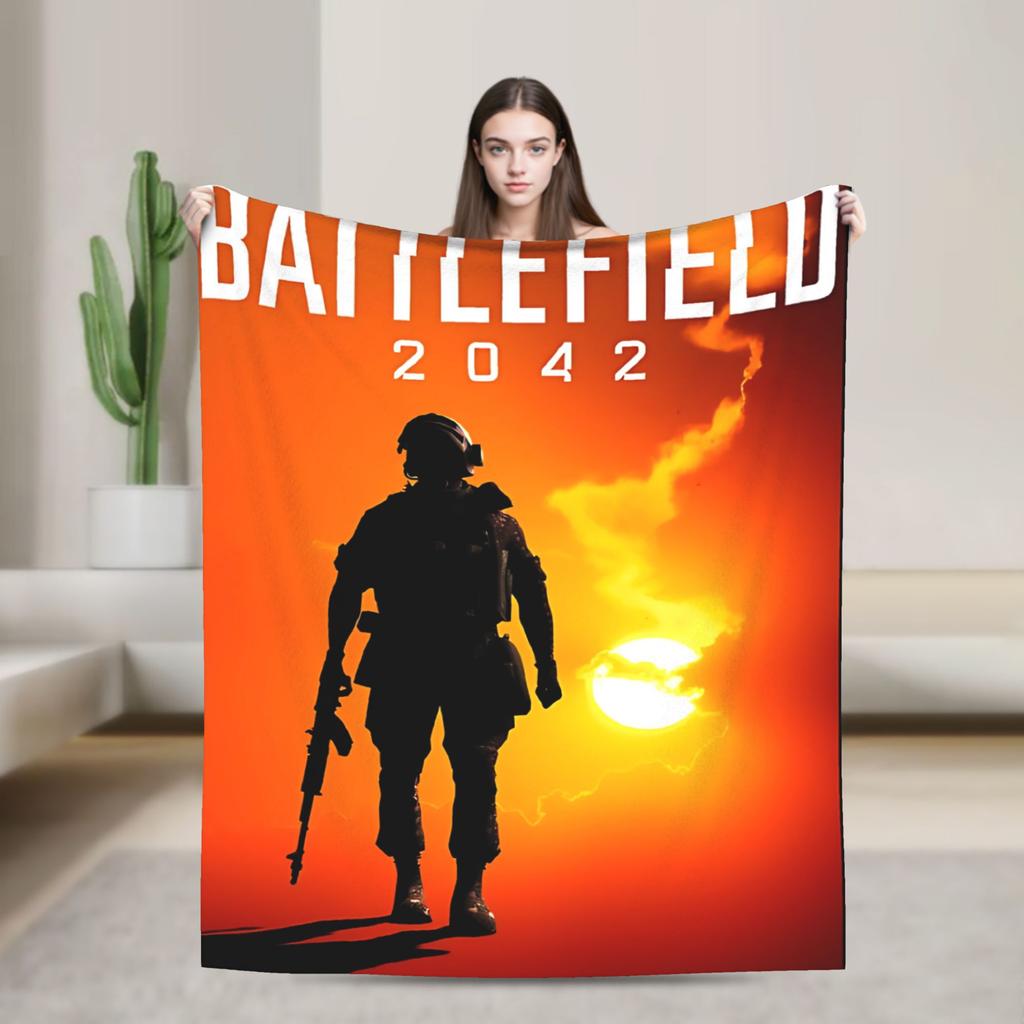 Battlefield 2042 Game Flannel Blanket  Soft Durable Throw Blanket for Home Decor Travel Funny Bedspread Sofa Bed Cover