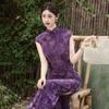 Purple mother sends the test sleeveless new Chinese Suzhou long cheongsam improved young 1011 new female high sense