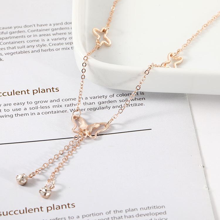 Hollow Butterfly Anklet Adjustable Chain Beach Style Foot Bracelet Lightweight Metal Charm Jewelry for Women Girls Summer Accessories