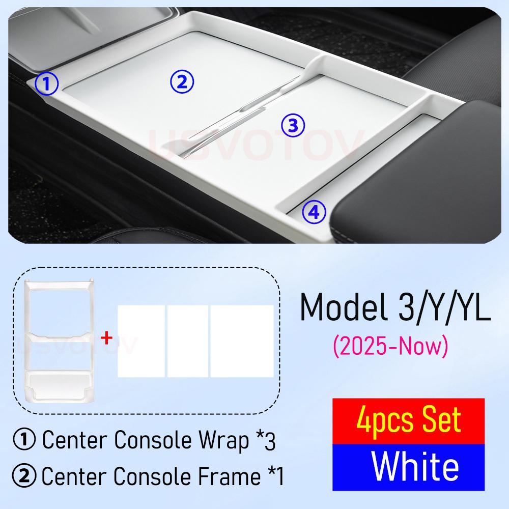 Wireless Charging Pad for Tesla Model YL Accessories 2026 Center Console Wrap Cover Silicone Anti-slip Armrest Protector Frame