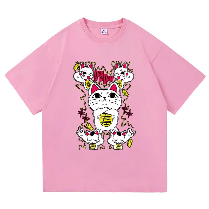 Dandadan Turbo Babička Kočka Tričko Módní Pánské/Dámské Harajuku Estetické Japonské Anime Tričko Unisex Kreslené Bavlněné Trička