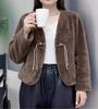 Autumn and winter short coat fur integrated Internet celebrity trend simple fashion imitation mink hair winter thickened top