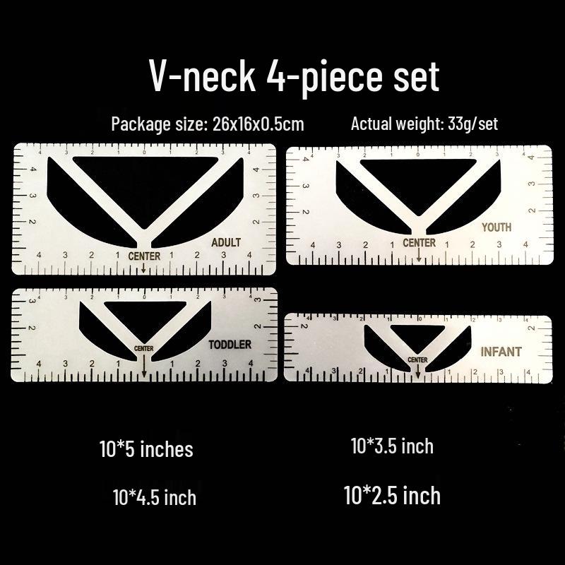 Cross-Border Crew Neck T-Shirt Alignment & Sewing Calibration Ruler Tool