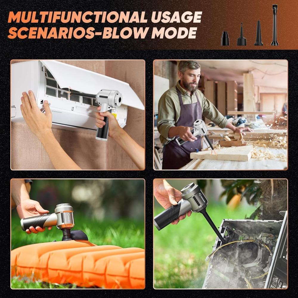 Saker Portable Handheld Vacuum Cordless Portable 17000PA Foldable Car Vacuum Cleaner Mini Dust Blower with Brushless Motor for O