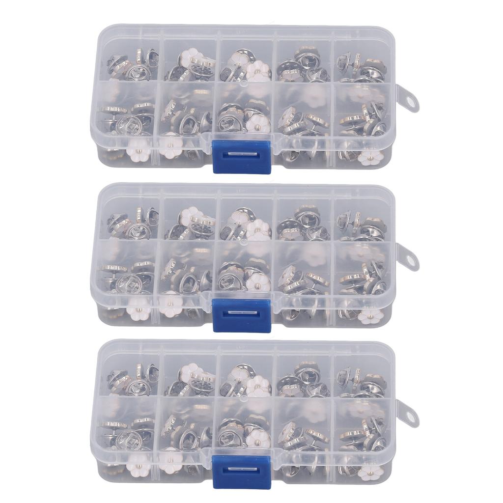 3 Box 150pcs Brooch Buttons White Daisy Shape Seamless Detachable Decorative Brooch Pins for