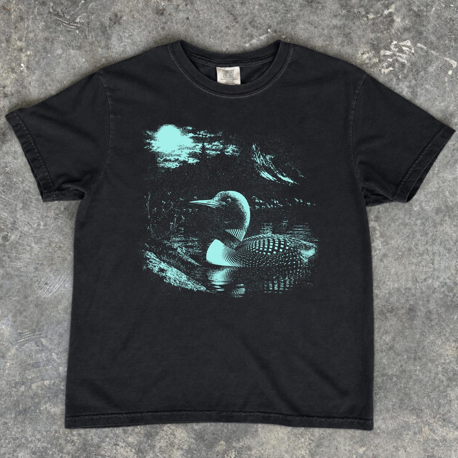 Loon Bird Shirt, Comfort Colors Bird Watching Graphic Tee, Nature Lover Wildlife Apparel, Lake Bird Gift XL