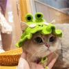 2023 Cartoon Handmade Warm Elastic Pet Cap Frog Hat for Party Photo Props Cat Hat