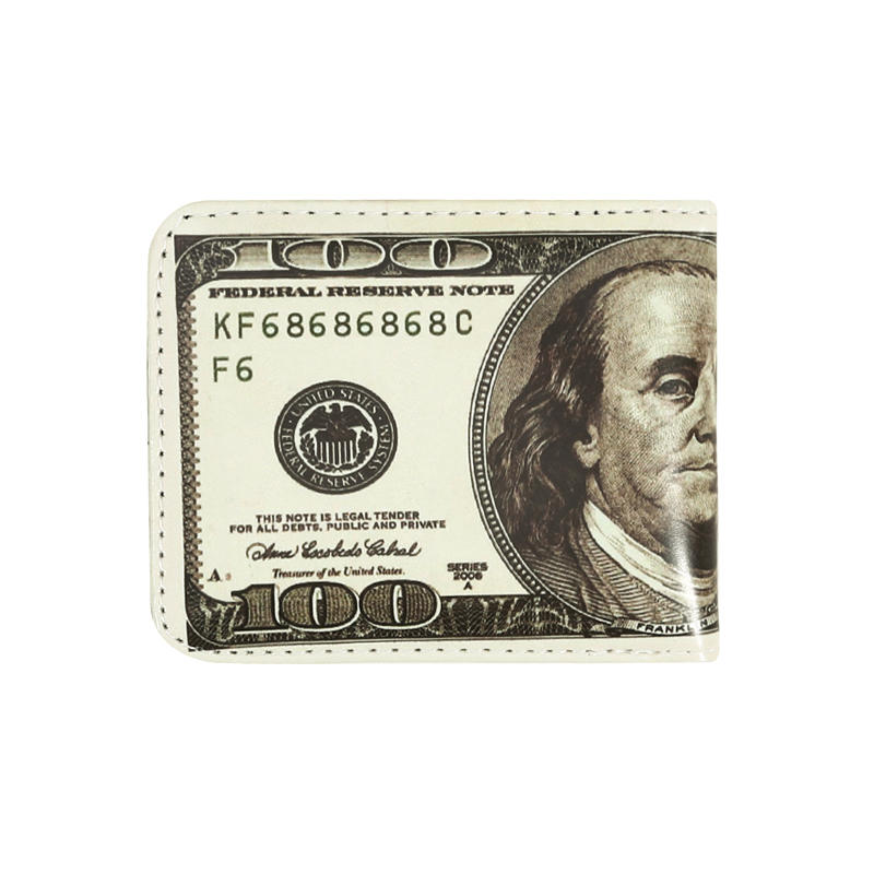 Men's Short Bifold Wallet Currency Pattern Design High Quality Multiple Card Slots Money Holder Compact Gift for Men