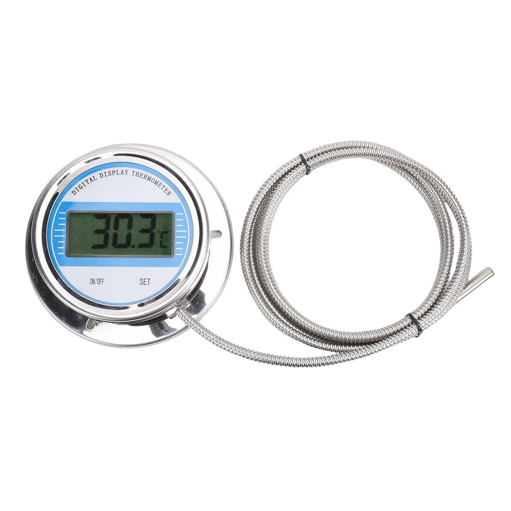 Digitales Thermometer mit 2M Gewindesonde Edelstahl-Temperaturmesser für Kochherdrohr Industrielle Nutzung -50 bis 200℃