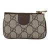 Gucci Ophidia Presbiopia Logo Strisciato Rete Ciondolo Tela con Bordi in Pelle Portamonete Borsa Chiavi Stile Uniforme di Coppia per Uomo e Donna Ebano e Marrone