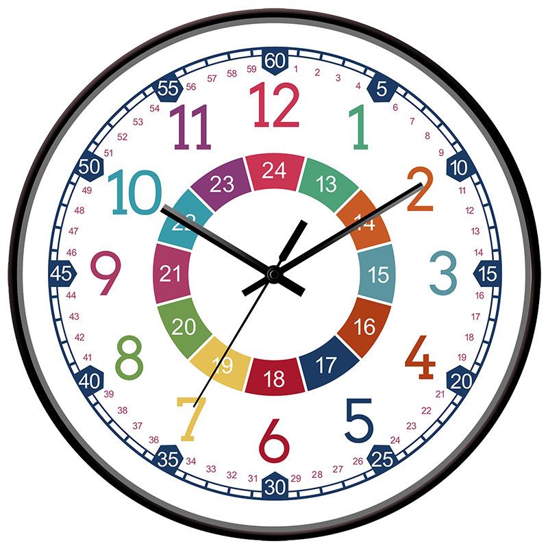 Japanese Radio Early Education Wall Clock Learning Clock Silent Clock Children's Room Bedroom Quartz Clock Home Cartoon Wall Hanging
