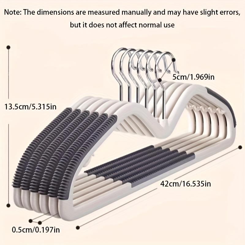 20pcs Space-Saving Plastic Hangers with Connectors, Non-Slip Short Neck, Organizer for Wardrobe Home Dorm Storage, Metal Hooks