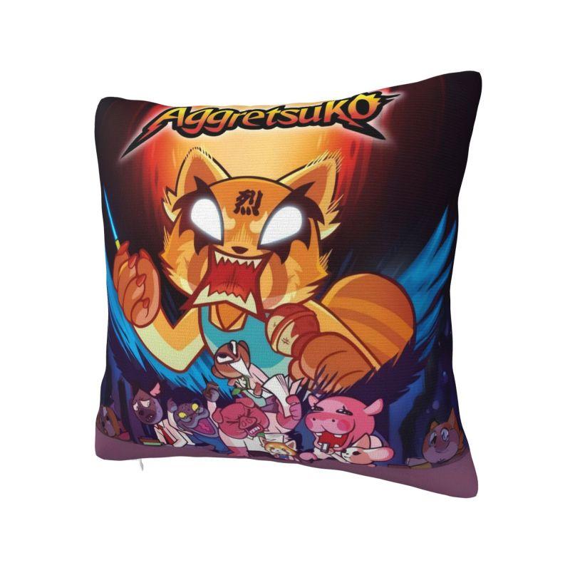 Custom Nordic Japan Anime Aggretsuko Cartoon Sofa Cushion Cover Polyester Throw Pillow Case for Living Room