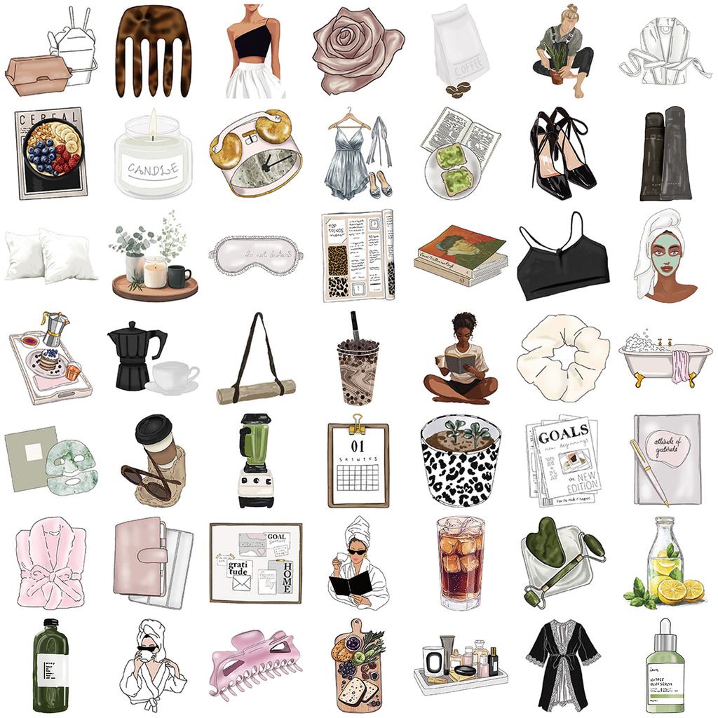 50 INS Clean Girls Graffiti Stickers Decorate Guitar Laptop Suitcase DIY Waterproof