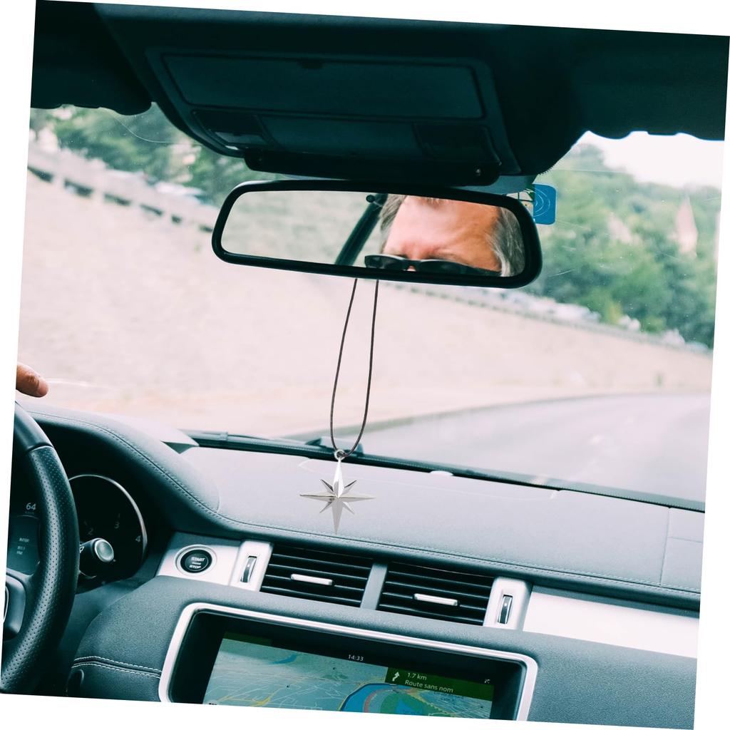 [SEWACC] Car Charm Rearview Mirror Hanging Ornament Compass Star Pendant
