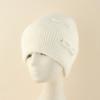 Womens Angora Wool Knit Beanie Hat With Bow Detail Winter Warm Cap High Crown Foldable