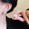 Niche Design Feeling Ice Transparent Opal Double-Sided Water Drop Ear Buckle Exquisite Versatile Earrings Temperament Light Luxury Simple Earrings