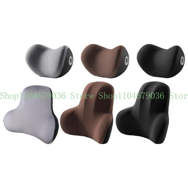652F Car Lumbar Support Pillow Auto Neck Pillow Waist Support Removable Washable Backrest Headrest Universal Vehicle Cushion