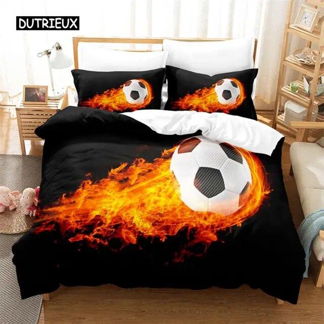 Fotbal, Set de lenjerie de pat sport Set cuvertură de pat 3d Lenjerie de pat imprimare digitală Set pat Queen Size Design fashion