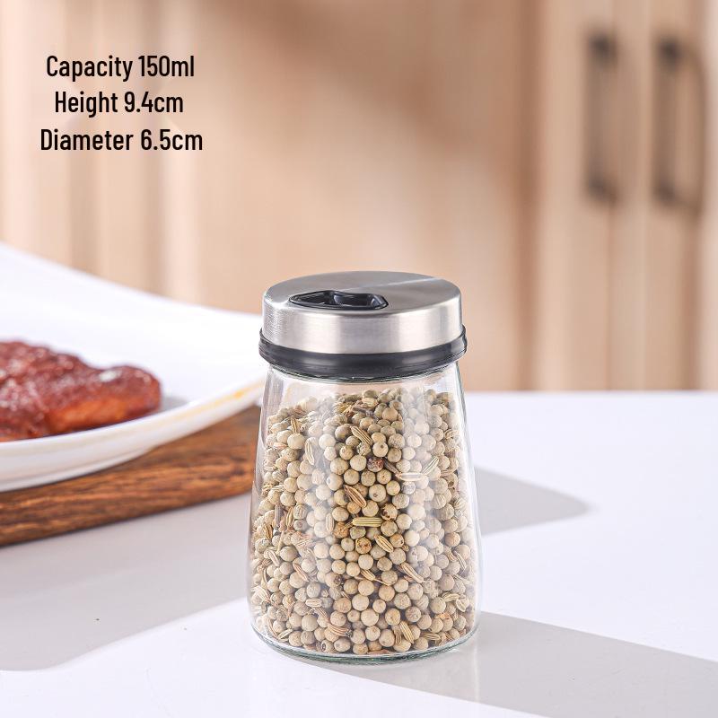 Multi-Hole Stainless Steel Glass Spice Shaker for Seasonings and Pepper