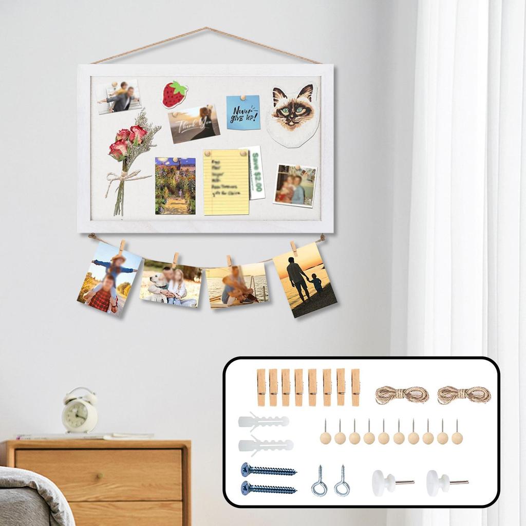 Cork Board Vintage Style Bulletin Board for Kitchen Bedroom Living Room