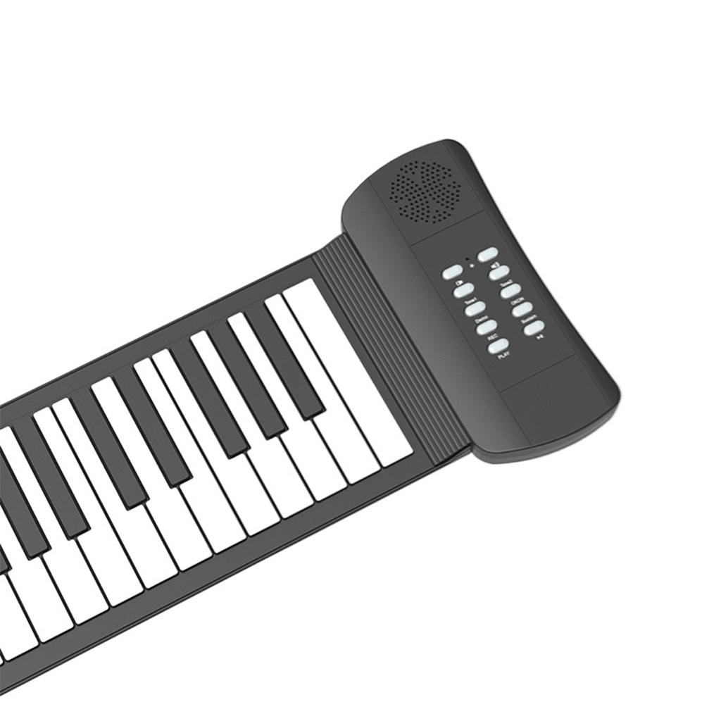 Roll Up Piano with Built In Speaker 16 Tones 6 Demos Supports Recording Sustain Headphone Jack Silent Hand Roll