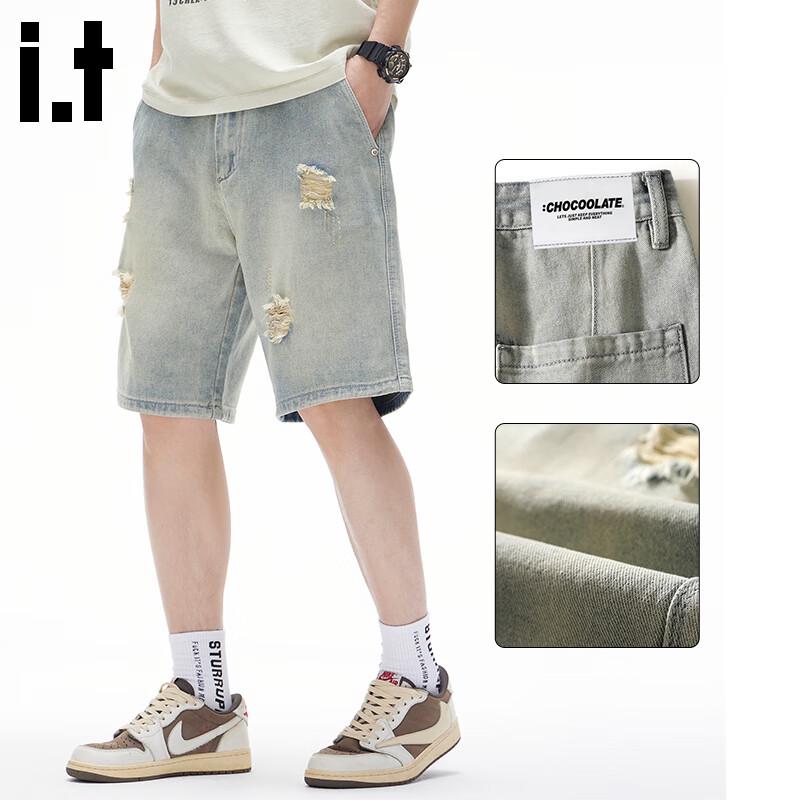 :Pantaloncini Bermuda in Denim Vintage Usurato da Uomo CHOCOOLATEit