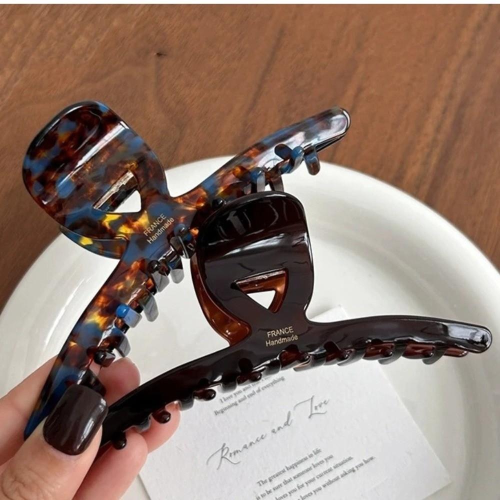 Elegant Acetic Acid Hair Claws Vintage Crab Hairpins Temperament Acetate Large Shark Clip  Women