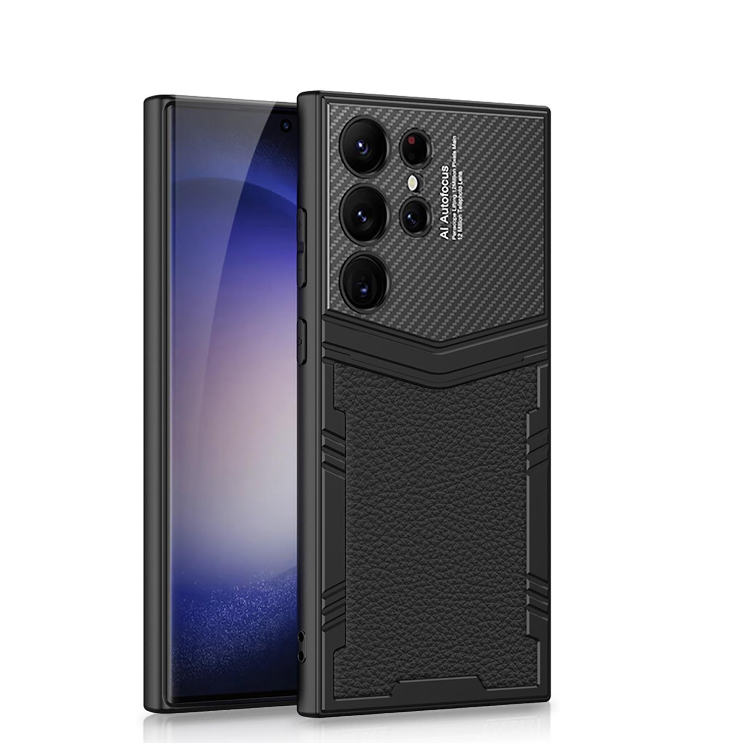 

Ультратонкий кожаный чехол для Samsung Galaxy S24 Ultra Plus 5G, защита объектива камеры, противоударный чехол для телефона For S24 Plus