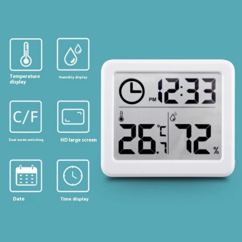1 Piece Automatic Monitoring Desk Clock Multifunction Electronic Digital Temperature Large Lcd Screen Humidity Table Clock