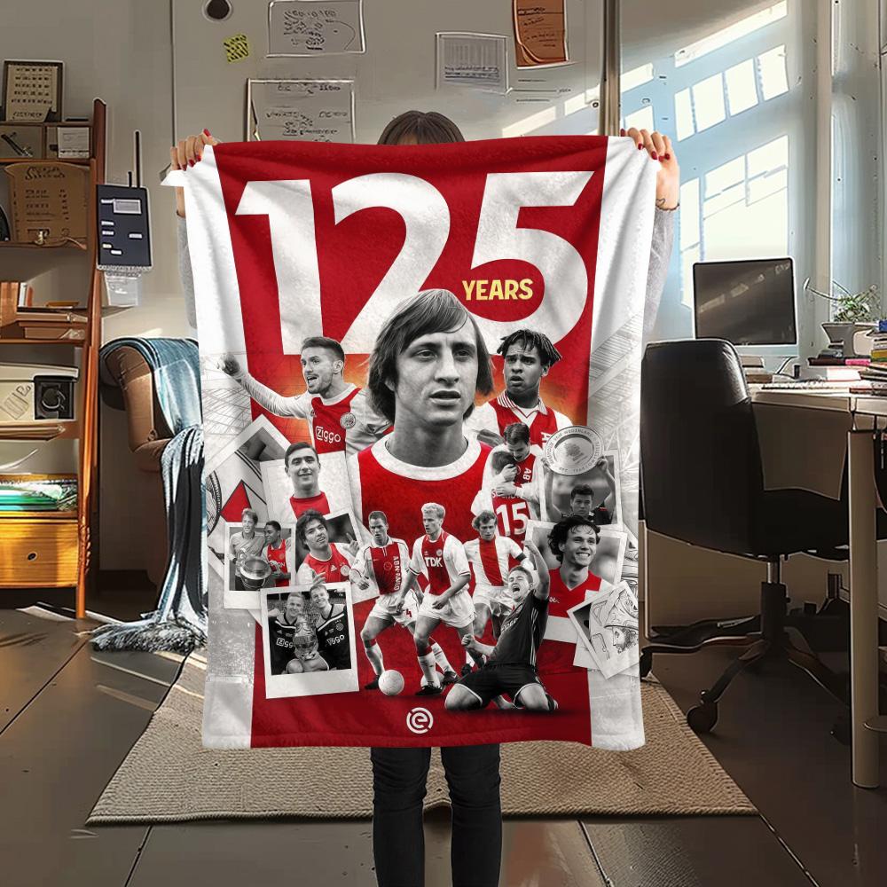 

AFC Ajax Print FlAannel Blanket, High quality Comfortable for All Seasons, Home Decor, Warmth and Comfort 80cm x 120cm