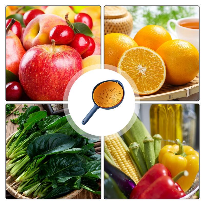 Rice Colander Strainer Large Capacity Strainer Bowl With Double Layer Space-Saving Sink Colander Portable Strainer Basket Food